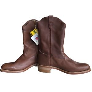 American Styles Sportman Brown Leather Pull On Western Boot SZ US Made SZ 12